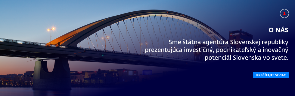 Sme štátna agentúra Slovenskej republiky prezentujúca investičný, podnikateľský a inovačný potenciál Slovenska vo svete.